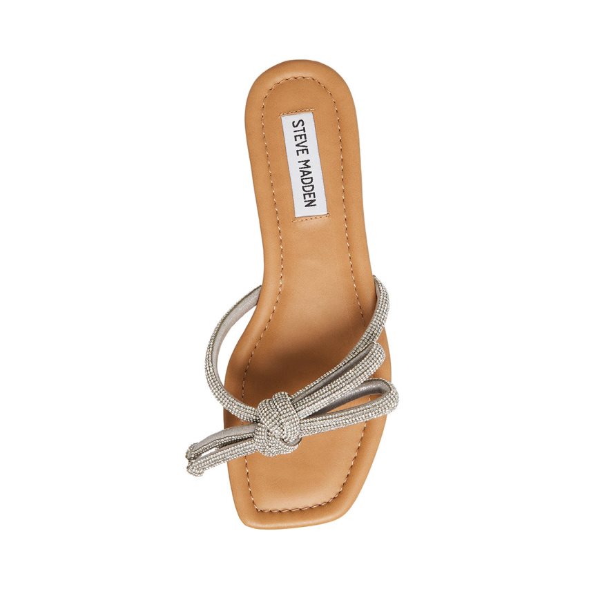 Sandalias de Diapositivas Steve Madden Maura-r Mujer Plateadas | ES IA30S9